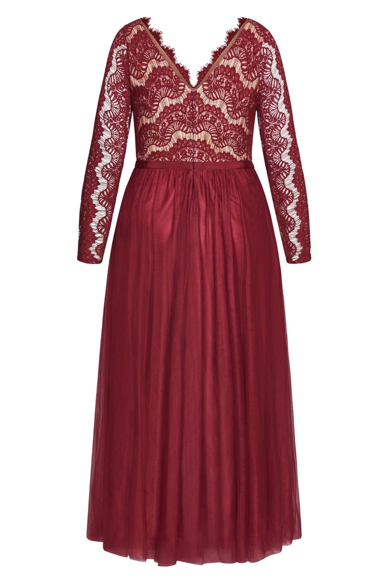 Rare Beauty Maxi Dress, Alternate, color, MERLOT