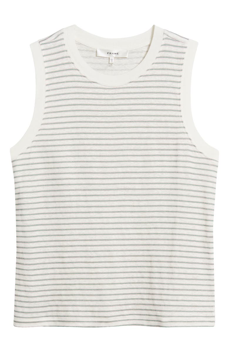 FRAME Stripe Organic Linen Muscle Tee, Alternate, color, 