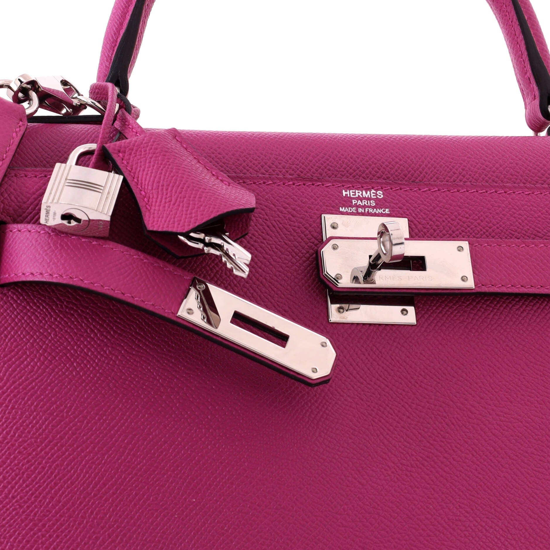 Kelly Handbag Pink Epsom with Palladium Hardware 28, Alternate, color, Pink