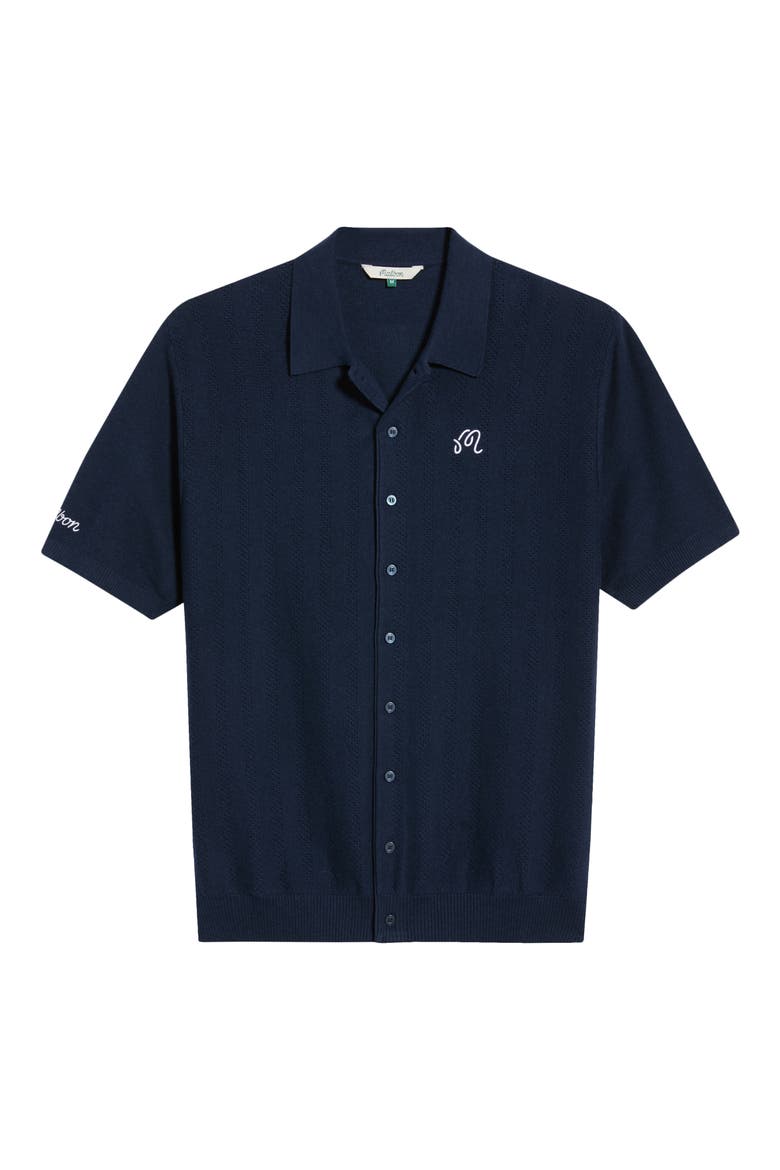 Crosscut Knit Polo, Alternate, color, BLUEBERRY