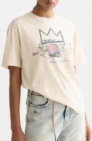 Scotch & Soda x Basquiat Embroidered Cotton Graphic T-Shirt
