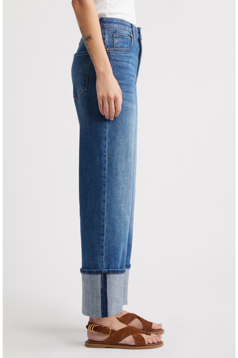 Sienna Cuffed High Waist Wide Leg Jeans, Alternate, color, ALERT