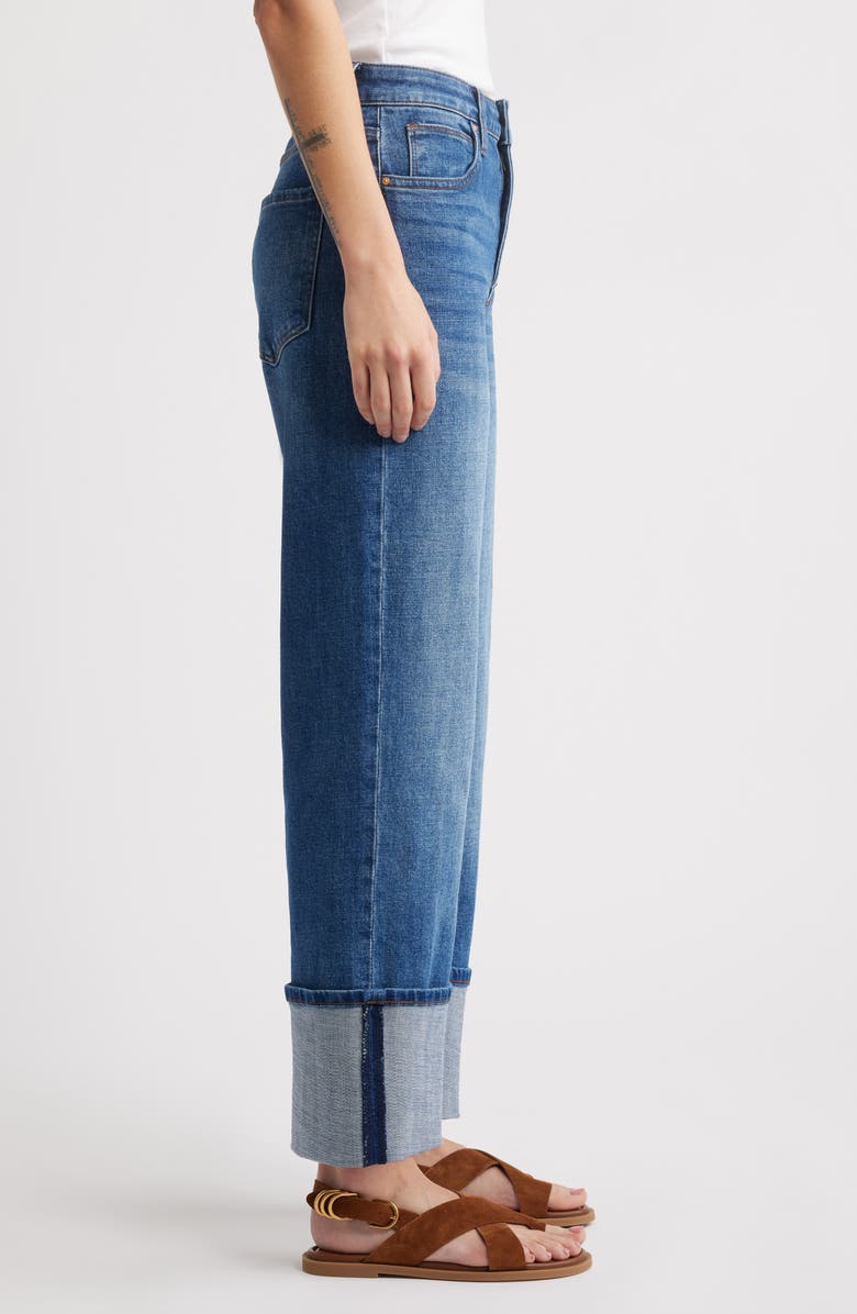 KUT from the Kloth Sienna Cuffed High Waist Wide Leg Jeans, Alternate, color, Alert