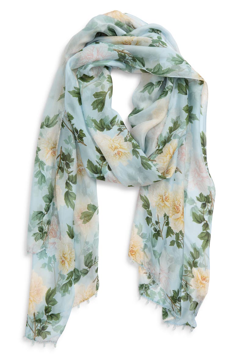 Emmy Embellished Scarf, Alternate, color, CLOUD BLUE PEONY