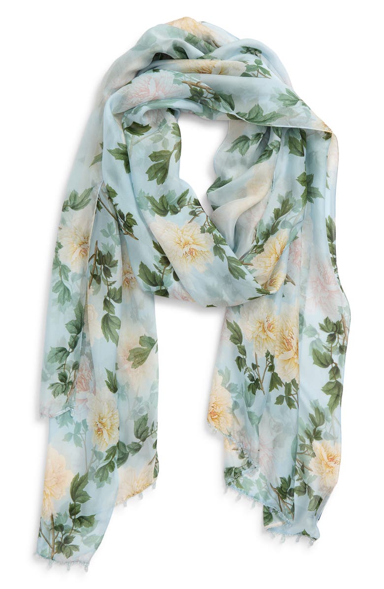 SACHIN BABI Emmy Embellished Scarf, Alternate, color, Cloud Blue Peony