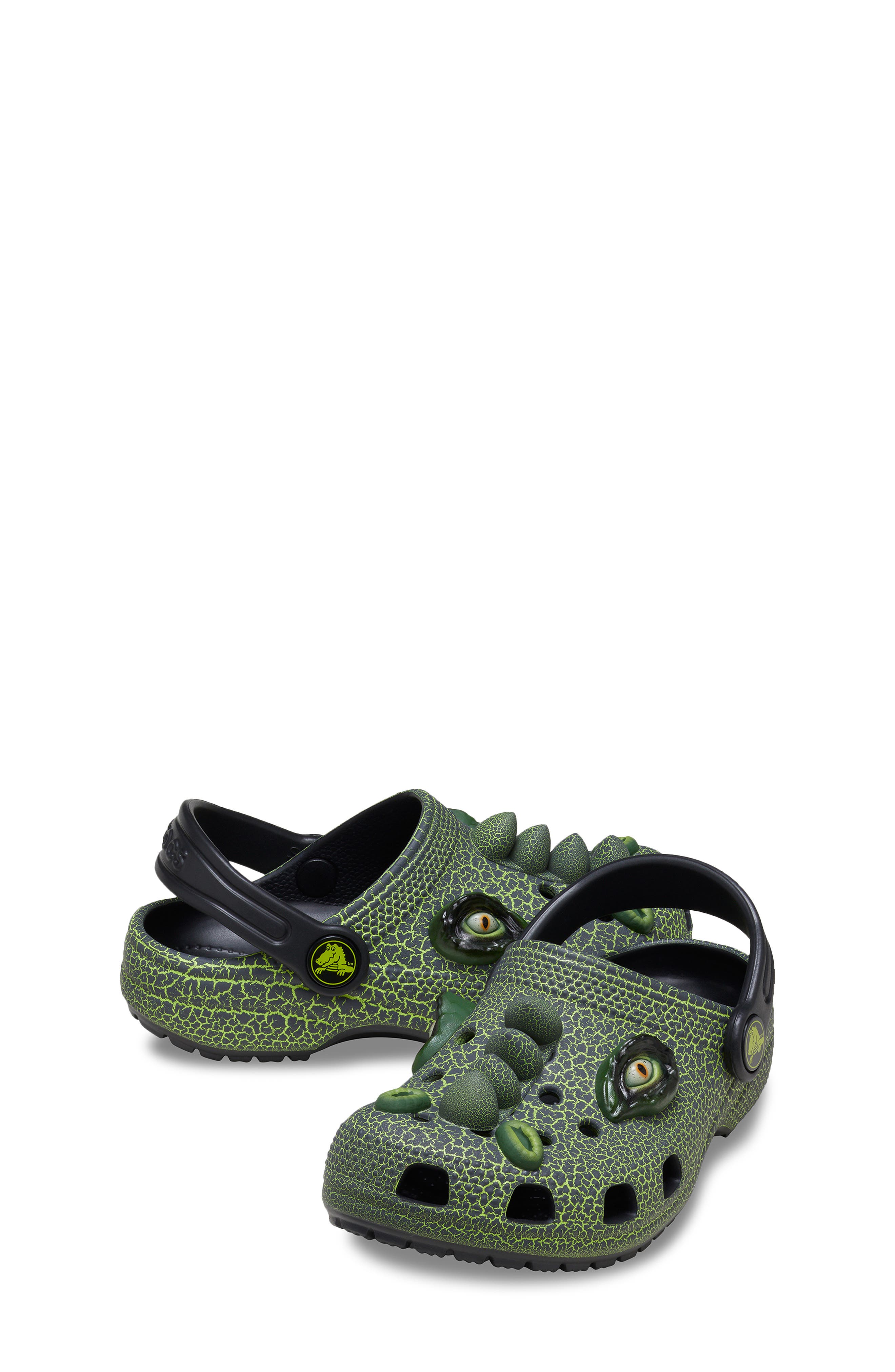 CROCS Kids' Classic IAM Scary Dino Clog, Alternate, color, Green/ Black