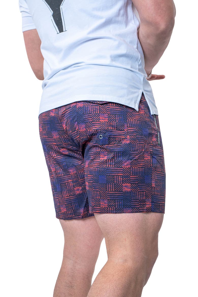 Swim Lion Circuit Multi Swim Trunks, Alternate, color, PINK MULTI