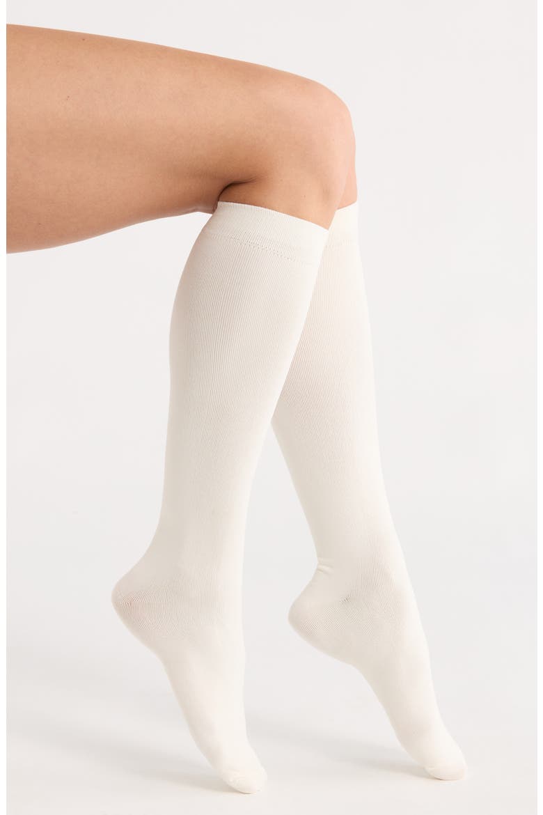 Opaque Knee High Socks, Main, color, IVORY TOFU
