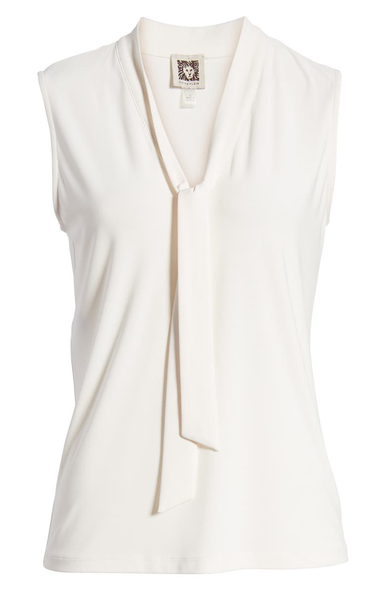 Anne Klein Sleeveless V-Neck Tie Front Blouse, Alternate, color,