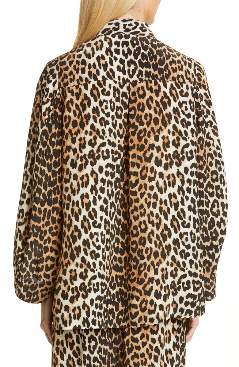 Ganni Leopard Print Shirt, Alternate, color,