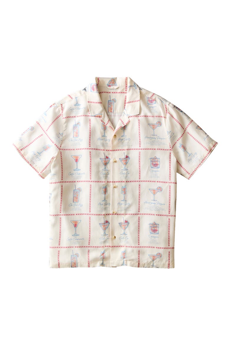 Luzio Short Sleeve Button-Up Shirt, Alternate, color, MULTI HAPPY HOUR PRINT