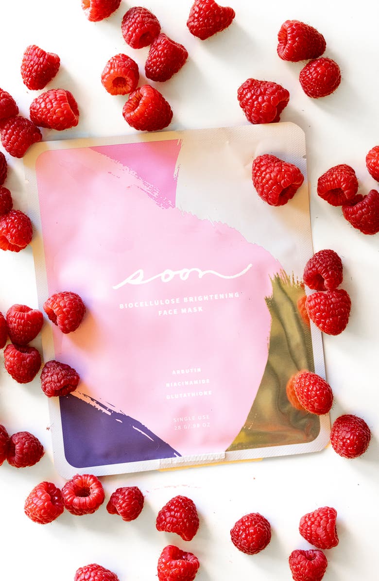 Soon Skincare Set of 5 Biocellulose Brightening Face Masks, Alternate, color,