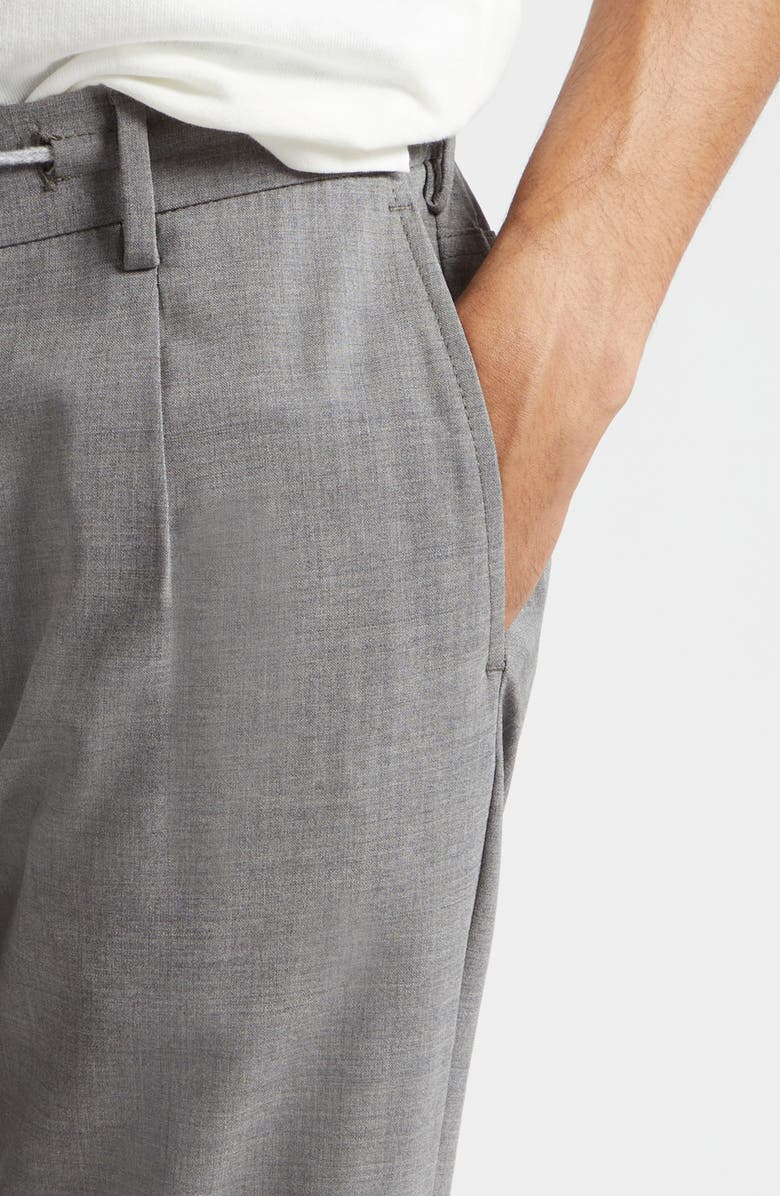 Eleventy Drawstring Waist Stretch Virgin Wool Pants, Alternate, color, Medium Grey