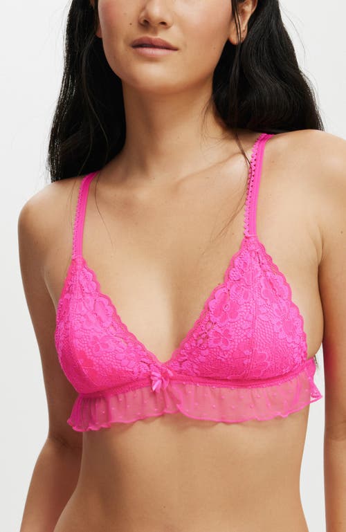 Shop Cotton On Body Holly Lace Triangle Padded Bralette In Charming Pink