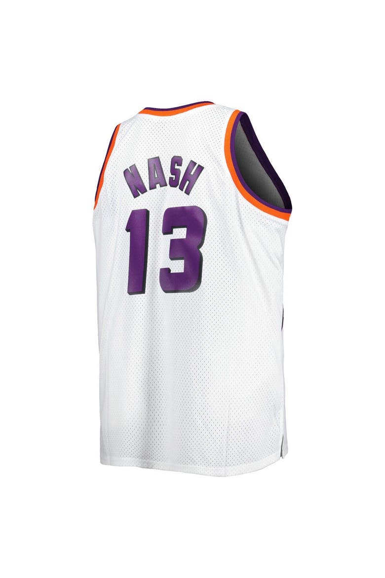 Men's Mitchell & Ness Steve Nash White Phoenix Suns Big & Tall Hardwood Classics 1996/97 Swingman Jersey, Alternate, color, White