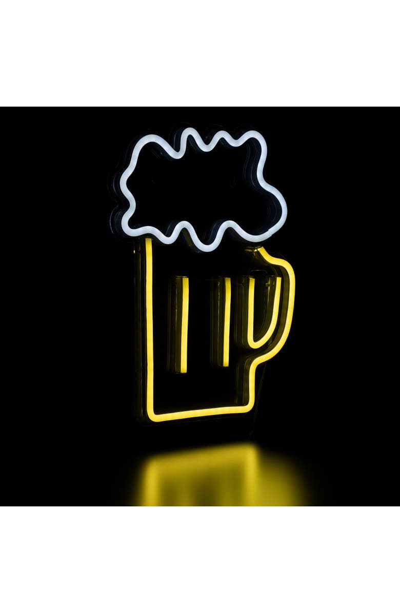Northlight LED Beer Mug Neon Lighted Wall Art - 13", Alternate, color, Yellow
