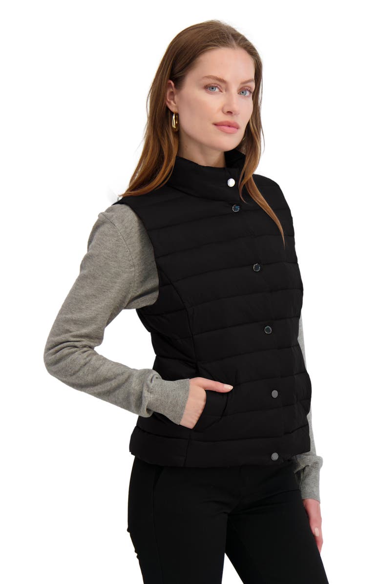 Tahari Billy Quilted Puffer Vest, Alternate, color, Black