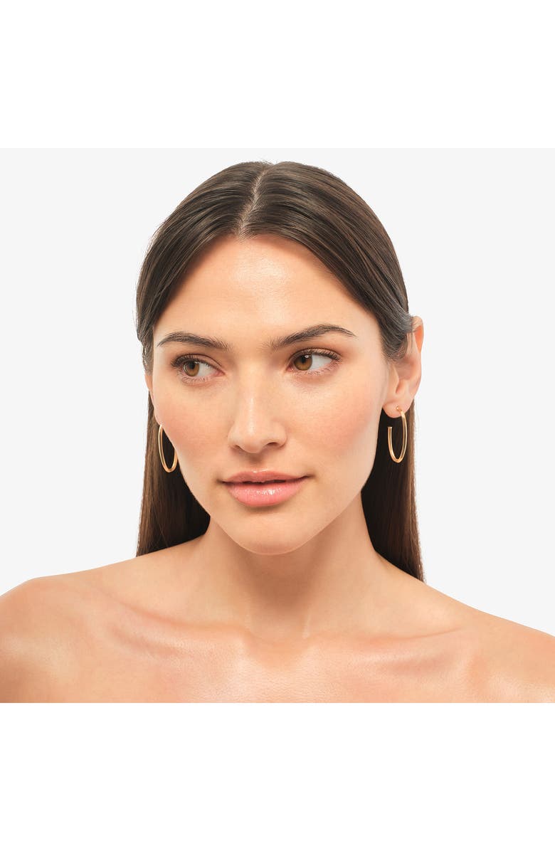 LANA 14K Gold Thin Oval Hoop Earrings, Alternate, color, Yellow