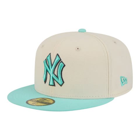 Men's New Era Light Beige/Turquoise New York Yankees Two-Tone Color Pack 59FIFTY Fitted Hat