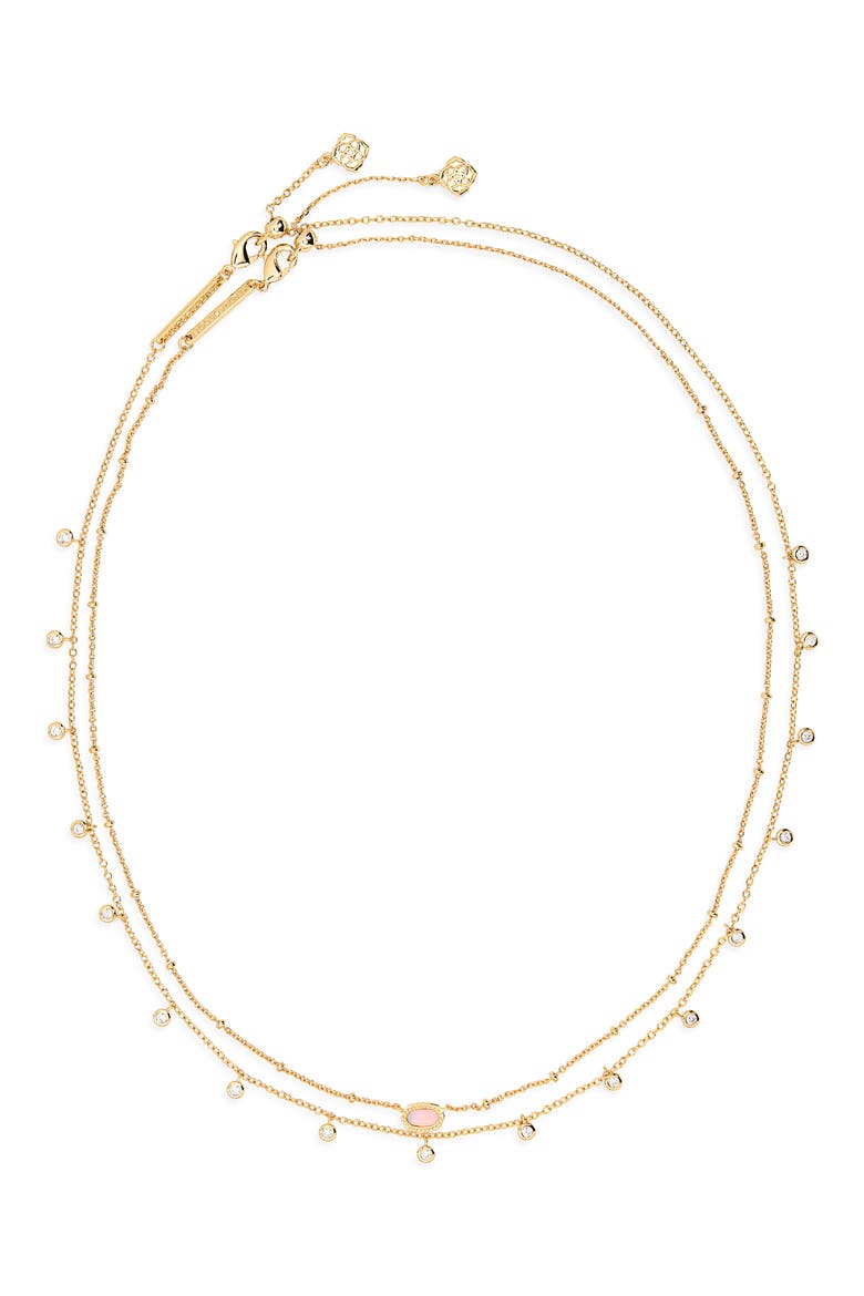 Mini Elisa Amelia Necklace Set, Main, color, GOLD PINK OPALITE CRYSTAL