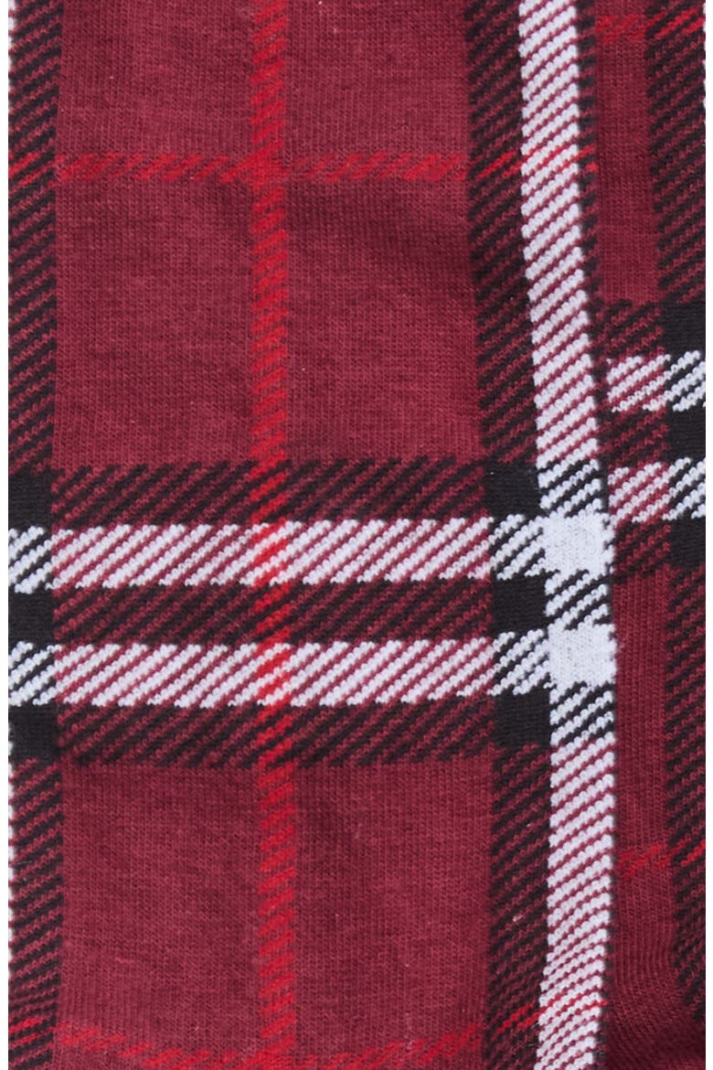 Core Check Cotton Blend Crew Socks, Alternate, color, OXBLOOD RED