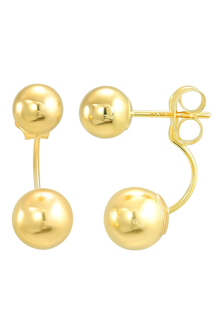 10K Gold Ball Front/Back Stud Earrings, Main, color, GOLD