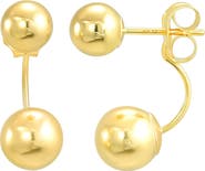 CANDELA JEWELRY 10K Gold Ball Front/Back Stud Earrings
