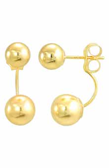 CANDELA JEWELRY 10K Gold Ball Front/Back Stud Earrings