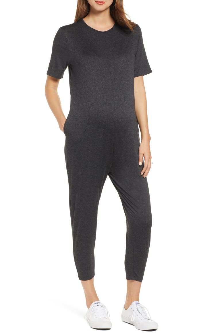 The Walkabout Maternity Jumpsuit, Main, color, CHARCOAL