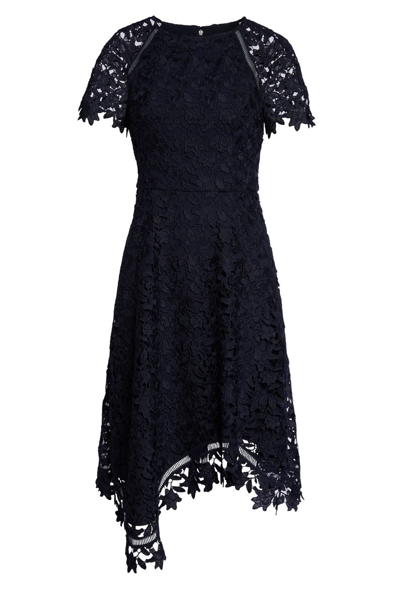 Asymmetrical Lace Dress, Alternate, color, NAVY