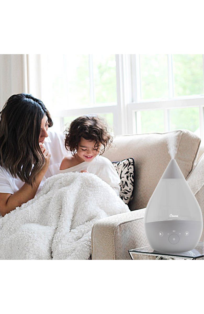 Crane Air Drop 2.0 4-in-1 1-Gallon Cool Mist Humidifier, Alternate, color, Grey