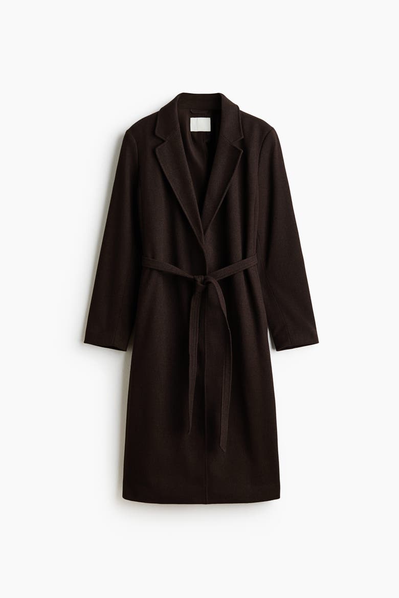 Tie-Belt Coat, Alternate, color, Dark brown