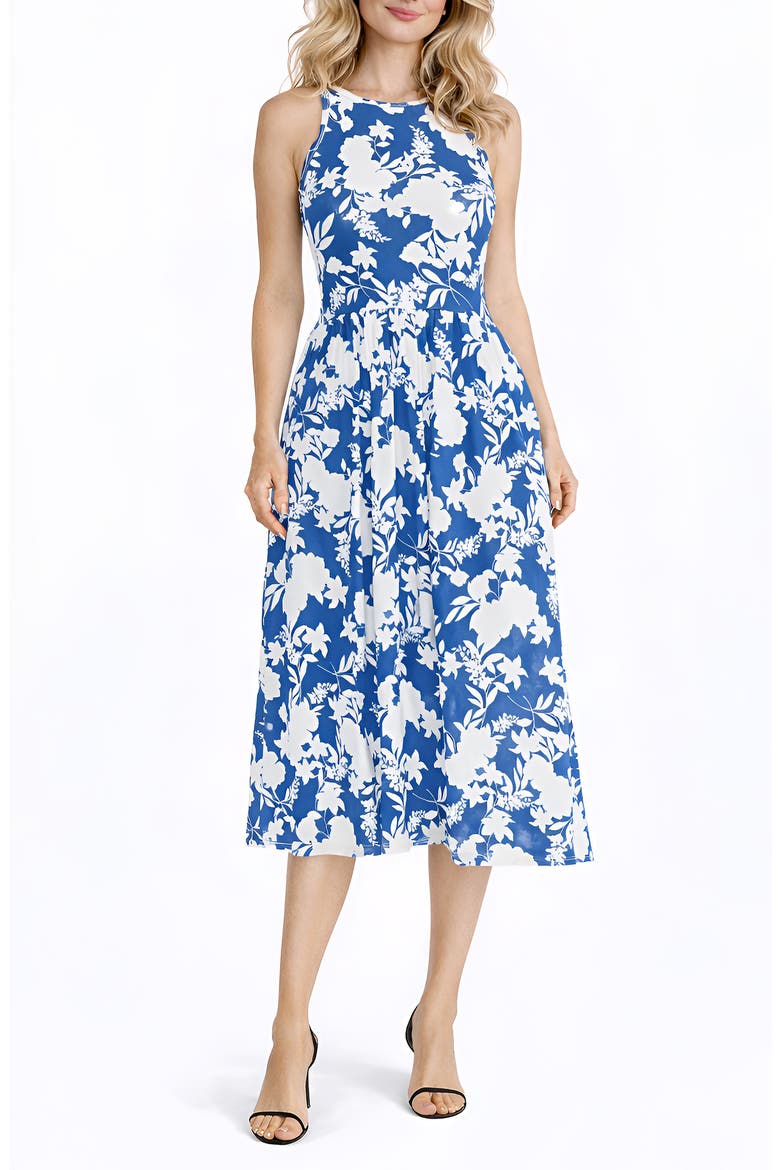 Gwendolyn Midi Dress, Main, color, BLUE/ WHITE