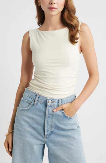 Open Edit Boat Neck Sleeveless Top