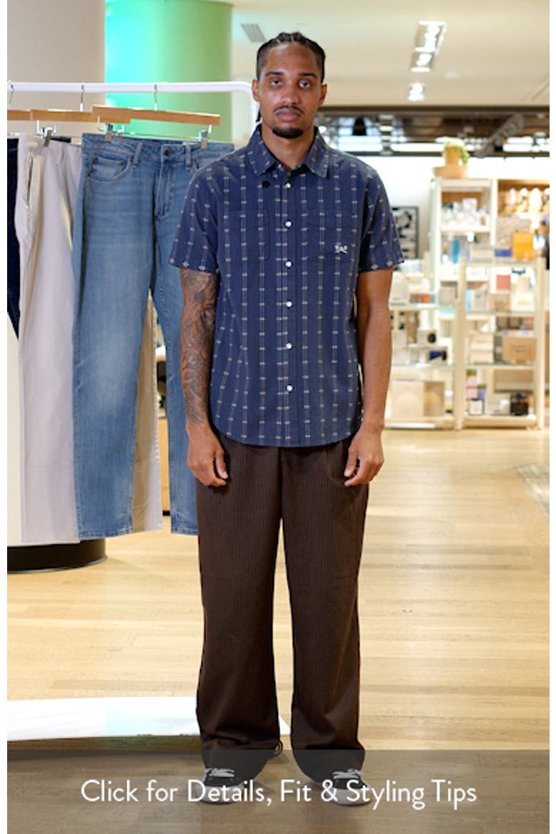 Gildale Textured Stripe Short Sleeve Cotton Snap-Up Shirt video