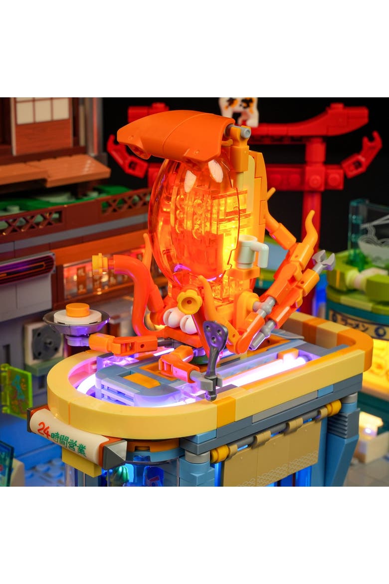 Cyberpunk Japanese Izakaya LED Building Set Model CP1987IZ, Alternate, color, Multicolor