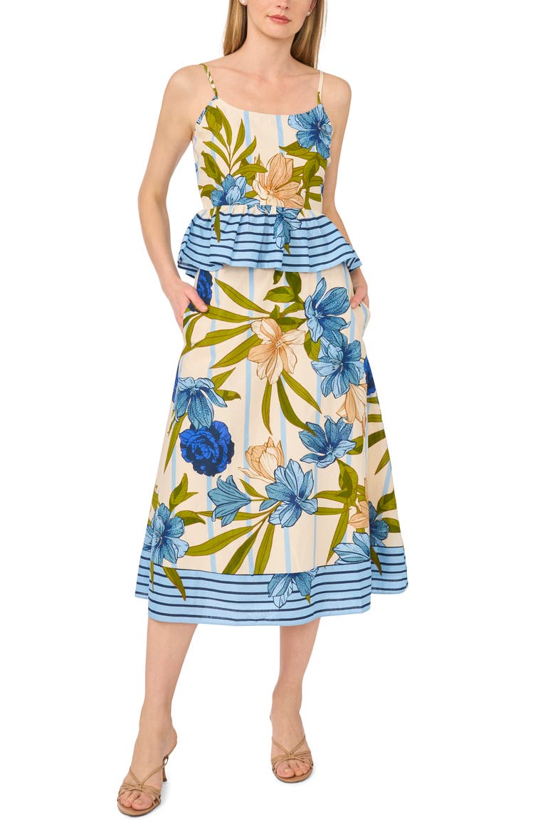 Peplum Border Tank, Alternate, color, EGGNOG