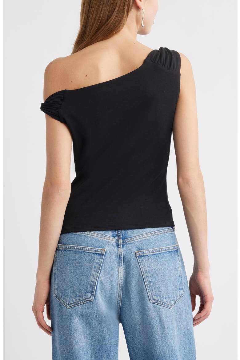 Twist One-Shoulder Top, Alternate, color, BLACK