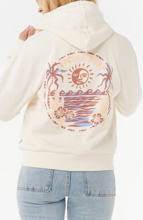 Rip Curl Summer Graphic Full Zip Hoodie In White