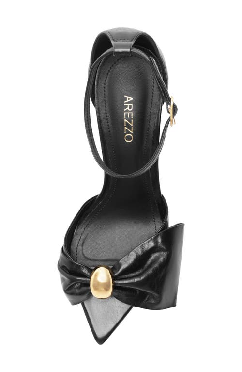 Arezzo Rayna Ankle Strap Pointed Toe Sandal In Black