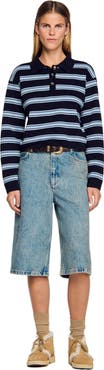 SANDRO Striped polo sweater
