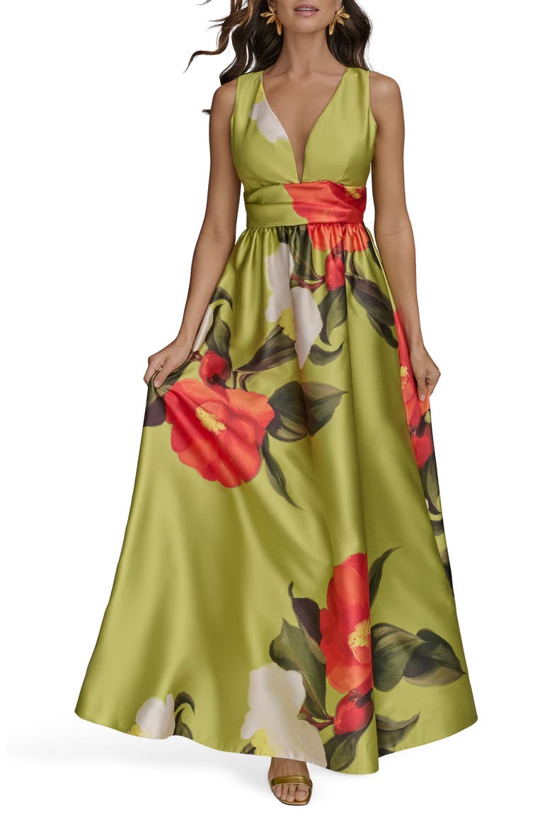 women printed a line dress A Line Floral Print Long Prom Dresses Chiffon Tiered Evening Gowns for   Hebebridal