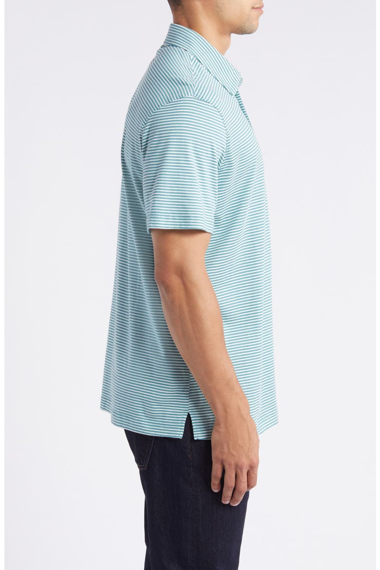 Bryce Stripe Jersey Polo, Alternate, color, OCEAN STONE/IVORY DUST