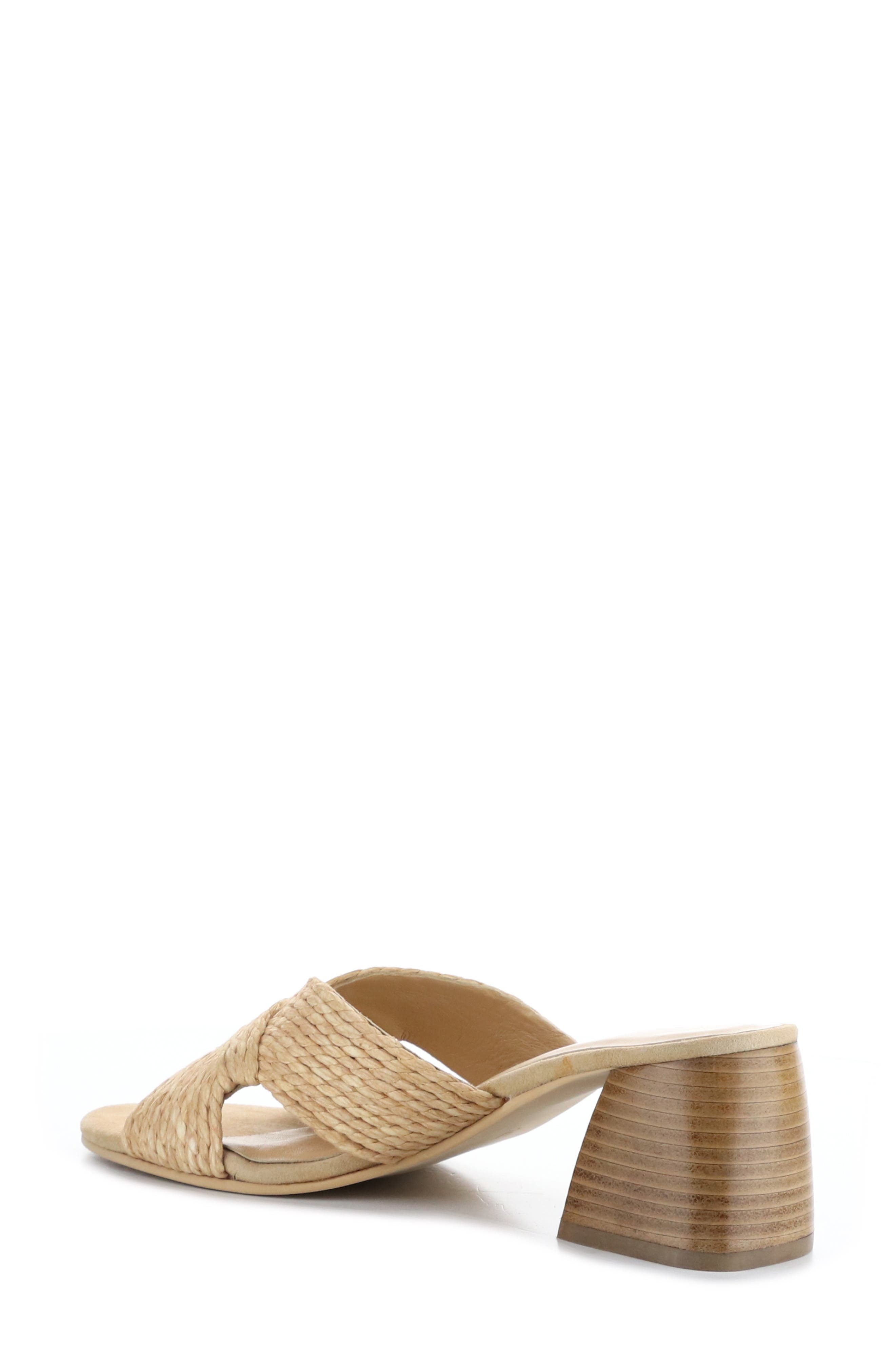 Bos. & Co. Gessa Block Heel Slide Sandal, Alternate, color, Natural Rafia/Suede