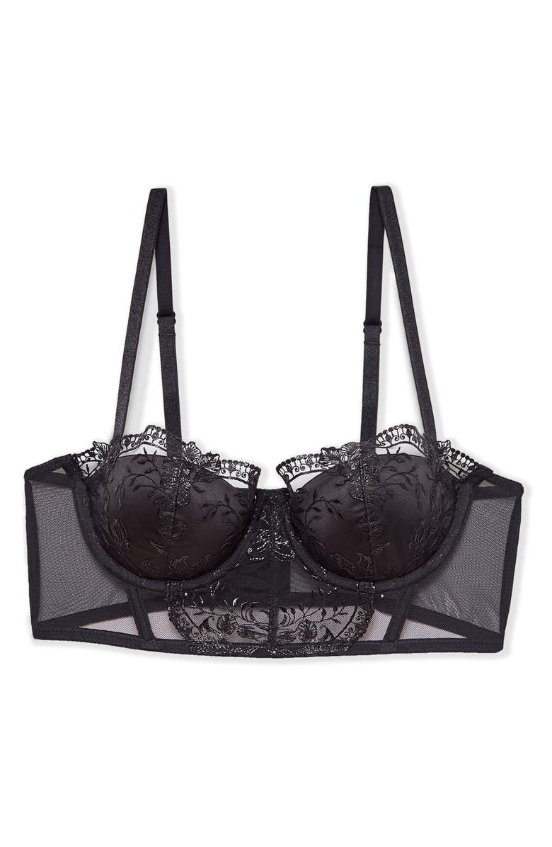 Etam Enivrante Underwire Balconette Push-Up Bra, Alternate, color, Black