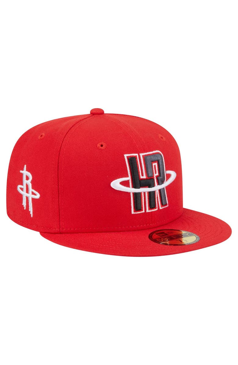 New Era Men's New Era Red Houston Rockets Deceptor 59FIFTY Fitted Hat, Main, color,