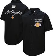 Mitchell & Ness Men's Mitchell & Ness Black Los Angeles Lakers Hardwood Classics Camp Shirt