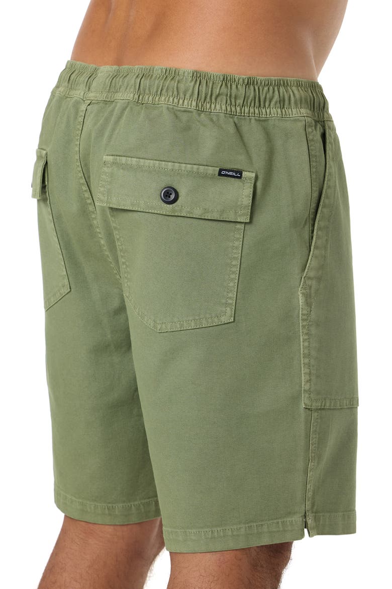 Ronan Field Cotton Canvas Drawstring Shorts, Alternate, color, OIL GREEN