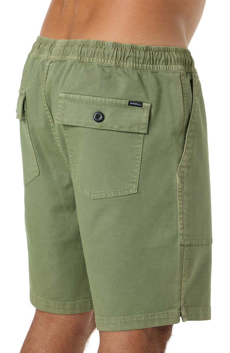 O'Neill Ronan Field Cotton Canvas Drawstring Shorts, Alternate, color, Oil Green