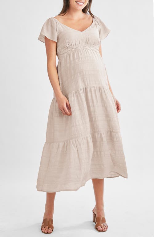 Angel Maternity Baby Shower Ruffle Sleeve Maternity Dress